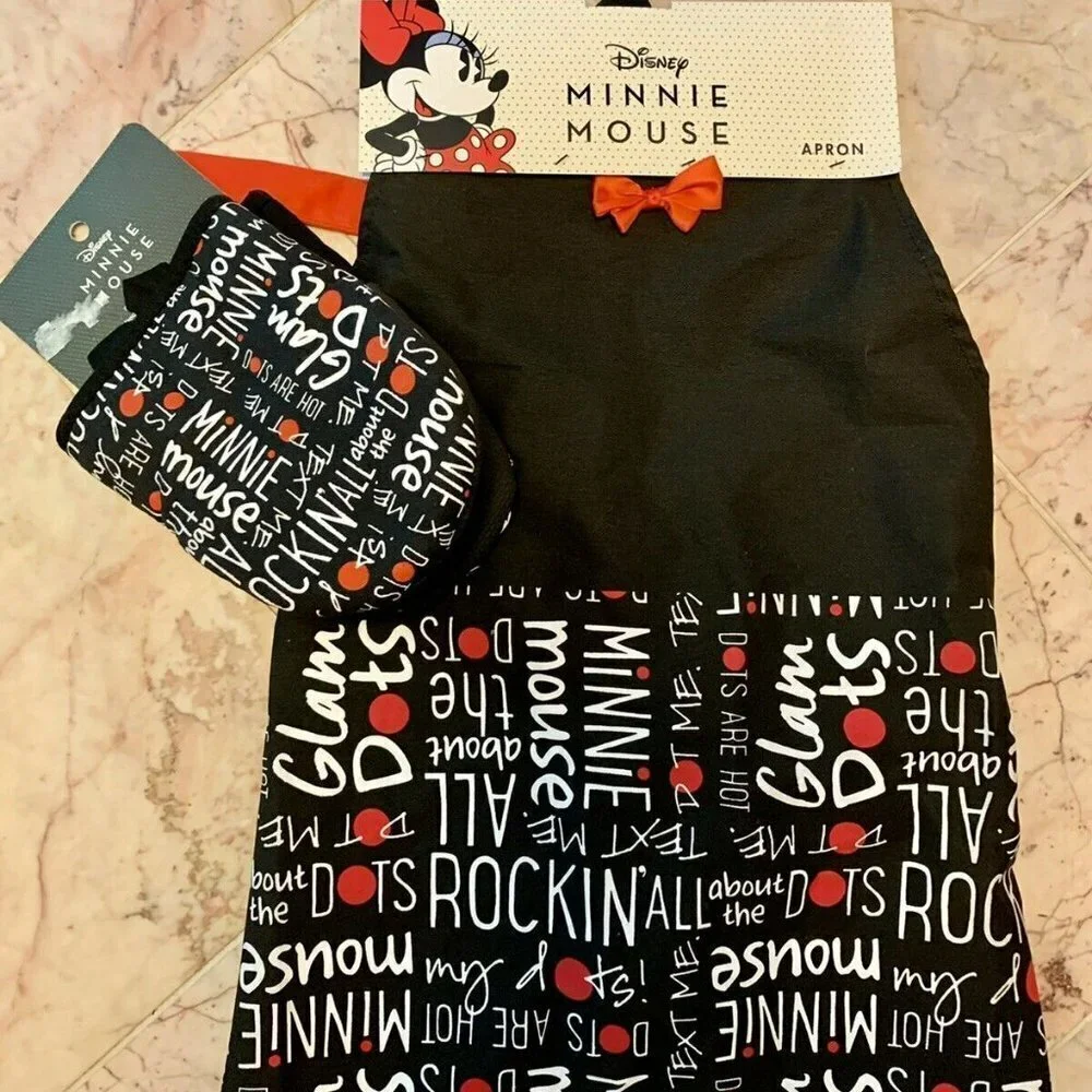 NEW Disney Minnie Mouse 3pc Apron & Mitts Set